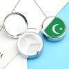 Round Pill Box 3 Compartment, Novelty Republic of Pakistan Flag Printing Travel Small Pill Case Portable Metal Medicine Container Vitamin Organizer for Purse Pocket view 4