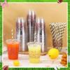 Jingmore 100 Sets Plastic Disposable Cups with Lids and Straws 16 oz for Juice Water Summer Holiday Birthday Baby Shower Supplies (Football) view 4