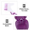 1 Set Teeth Soaking Box with Retainer Cleaning Brush - Denture Soaking Cup False Teeth Holder Box for Cleaning Dentures Retainers Braces Purple view 3