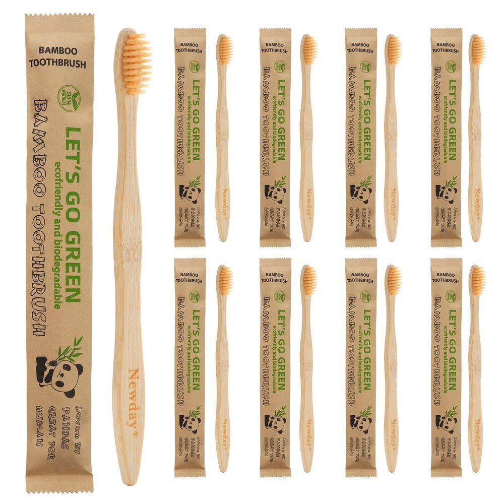100 Pack Bamboo Toothbrushes Bulk, Individually Wrapped, BPA Free Soft Bristles Toothbrush for Adults, ECO Friendly Toothbrushes for Home Hotel Trips Travel Disposable Toothbrsuh (Primals Toothbrush)