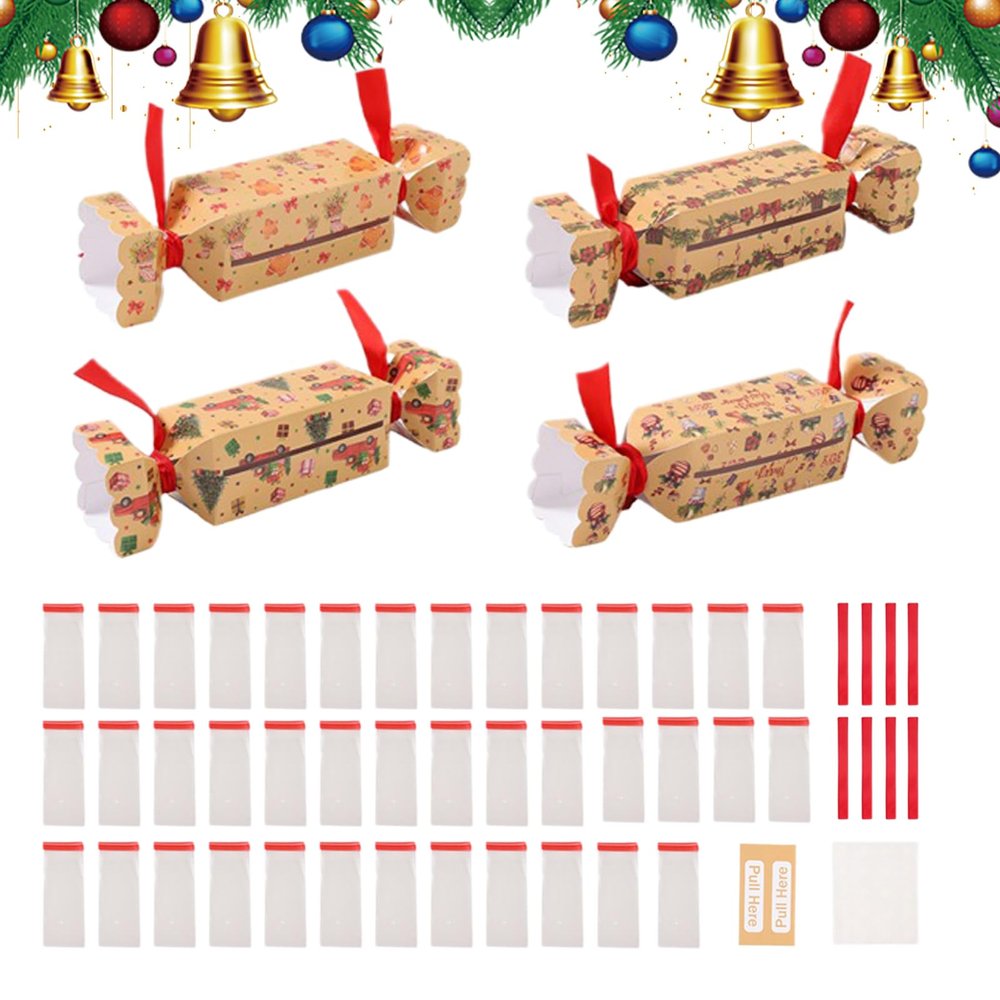 4pcs christmas money box for cash gift pull,20cm Funny Pull Cash Candy Boxes for Party,christmas surprise money pull pouch, Surprise Cas h Holder for Family Friends, Candy Storage Holiday Decoration