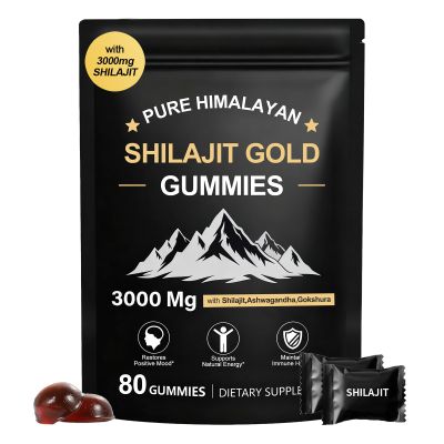 Shilajit Gummies | Shilajit Gold Gummies for Men & Women | Rich in Ashwagandha & Gokshura | Fulvic Acid & 85+ Trace Minerals | No Added Sugar | 100% Natural Organic, 80 Gummies