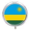 Round Pill Box, Novelty Republic of Rwanda Flag Printing Small Travel Pill Case Portable Decorative Metal Medicine Container Vitamin Organizer for Purse Pocket view 1