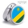 Round Pill Box, Novelty Republic of Rwanda Flag Printing Small Travel Pill Case Portable Decorative Metal Medicine Container Vitamin Organizer for Purse Pocket view 2