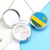 Round Pill Box, Novelty Republic of Rwanda Flag Printing Small Travel Pill Case Portable Decorative Metal Medicine Container Vitamin Organizer for Purse Pocket view 4