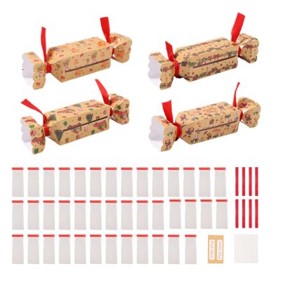4pcs Christmas Surprise Money Pull Pouch,christmas Cracker Money Holder,Cash Storage Decoration,Crackers Candy Coin Boxes For Home Living Rooms Holiday Events Festivals Celebrations, 20x10x1cm