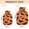 Halloween Bat Black and Orange Travel hot Water Bottle with Soft Cover, 2L Water Bag for Hot and Cold Therapies, Period Cramps view 3