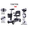 Long Range 4 Wheel Electric Mobility Scooter - 400 lb Weight Capacity, Collapsible & Compact for Travel, Equipped with Safety Lights & Storage Basket - Ideal for Seniors and Adults,Silver view 3