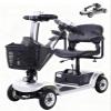 Long Range 4 Wheel Electric Mobility Scooter - 400 lb Weight Capacity, Collapsible & Compact for Travel, Equipped with Safety Lights & Storage Basket - Ideal for Seniors and Adults,Silver view 4