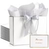 PASEOTA 10 Set Medium Gift Bags with Handles (White Silver, 12.6x9.8x4.3In) view 1