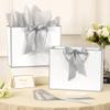 PASEOTA 10 Set Medium Gift Bags with Handles (White Silver, 12.6x9.8x4.3In) view 3