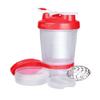 Premium Protein Shaker Bottle With Storage Compartments, 500ml Capacity, White and Red, Twist Lock Containers, 2 Pack view 1