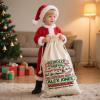 Pwwusark Custom Santa Sacks with Name Reindeer Personalized Large Gift Bag with Drawstring for Kids Canvas Xmas Presents Storage view 4