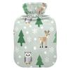 Christmas Deers Green Travel hot Water Bottle with Soft Cover, 2L Warmer Bag for Menstrual Cramps, Neck and Shoulder Pain Relief, Pain Relief view 1