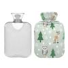 Christmas Deers Green Travel hot Water Bottle with Soft Cover, 2L Warmer Bag for Menstrual Cramps, Neck and Shoulder Pain Relief, Pain Relief view 2