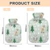 Christmas Deers Green Travel hot Water Bottle with Soft Cover, 2L Warmer Bag for Menstrual Cramps, Neck and Shoulder Pain Relief, Pain Relief view 3