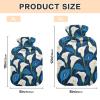White and Blue Calla Lilies Water Bottle for hot Water with Soft Cover, 2L hot Water Bag for Tummy Warmer, Hand Feet Warmer view 3