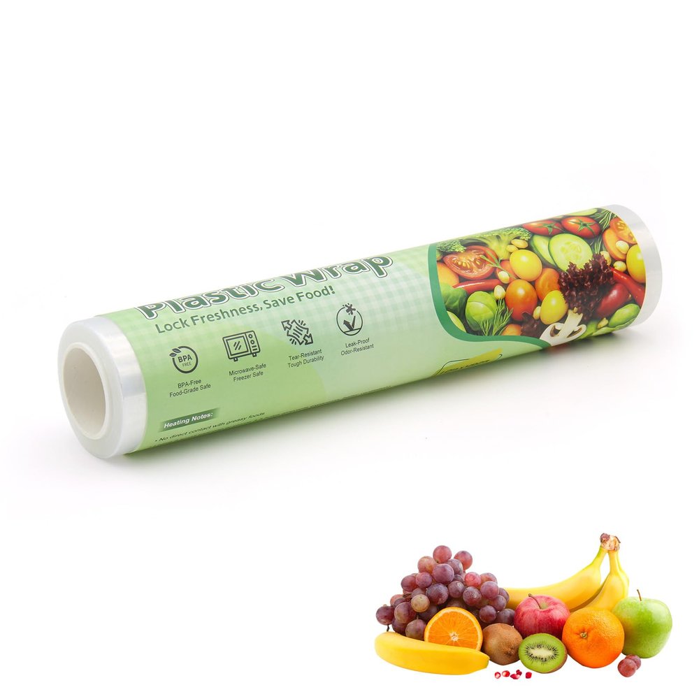 Plastic Food Wrap Single pack Kitchen Cling Wrap BPA-Free Clear Cling Film for Home and Commercial Use Food Service 30cm150Meters