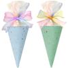 Hsqqdc Sweet Cone Bags 2pcs Colorful Candy Gift Bags Ice Cream Cone Shape Snacks Wrapping with Ribbon Party Favor Bag for Birthday Party view 1