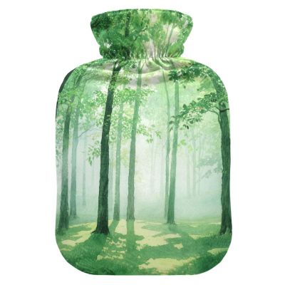 Fresh Safari Green Trees hot Waterbottle with Soft Cover, 2L hotwater Bag for Menstrual Cramps, Neck and Shoulder Pain Relief, Pain Relief