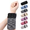 Wrist Wallet for Women Men 5PCS Unisex Wristband Wrist Wallet Pouch with Zipper for Fitness Sports Running Gym Cycling - Secure Coin Purse Band(Rainbow Striped) view 2