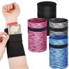 Wrist Wallet for Women Men 5PCS Unisex Wristband Wrist Wallet Pouch with Zipper for Fitness Sports Running Gym Cycling - Secure Coin Purse Band(Rainbow Striped) view 3