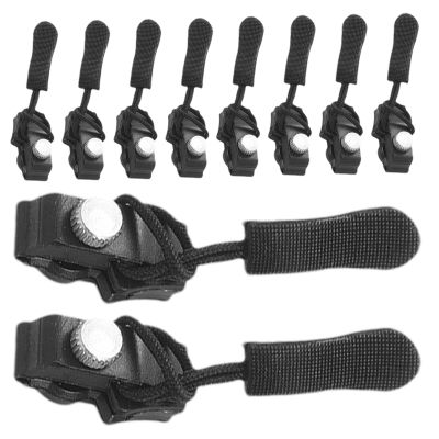 Zipper Replacement Kit 10PCS Metal Nylon Puller Repair Set, Detachable Design | Perfect for Jacket Bag Luggage Pants Boots, Clothing Travel Gear, Handy DIY Fix Accessory, Everyday Maintenance Use