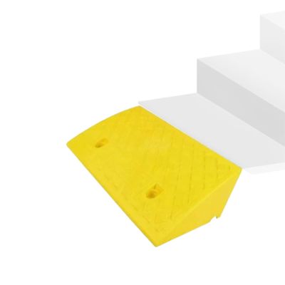 Wheelchair Ramp, Heavy Rubber Threshold Ramp, Rise Threshold Ramp for Wheelchair Mobility Scooters Stairs, Non Slip Driveway Curb Ramp(Yellow,50x37x15cm)