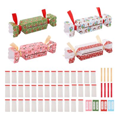 4pcs Christmas Surprise Money Pull Pouch,christmas Cracker Money Holder,Cash Storage Decoration,Crackers Candy Coin Boxes For Home Living Rooms Holiday Events Festivals Celebrations, 20x10x1cm