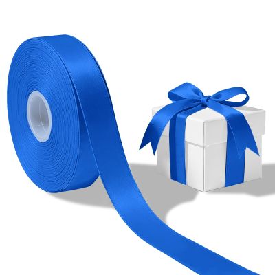 Royal Blue Ribbon 1 Inch x 60 Yards Blue Satin Ribbon for Christmas Gift Wrapping, Bow & Eternal Flower Making, Floral Bouquets, Party Decor