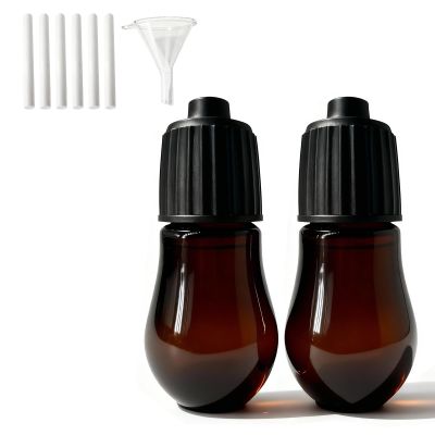 AIKIDS 20ml Empty Bottles for Essential Oil, 2PCS Empty Glass Bottles & 6 Cotton Filters & 1 Mini Funnel, for Refilling, Suitable for DIY Aromatherapy and Waterless Diffusers