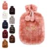 Personalised Embroidered Hot Water Bottle with Fluffy Faux Rabbit Fur Cover 2L Capacity Explosion Proof 33x19cm for Hand Warmth and Christmas Gifts#7 view 1