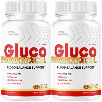 (2 Pack) GlucoXcel Capsules - Official GlucoXcel Supplement Pills Advanced Blood Balance Health Formula, Natural Gluco Xcel for Overall Health & Wellness Reviews, 120 Capsules for 2 Months