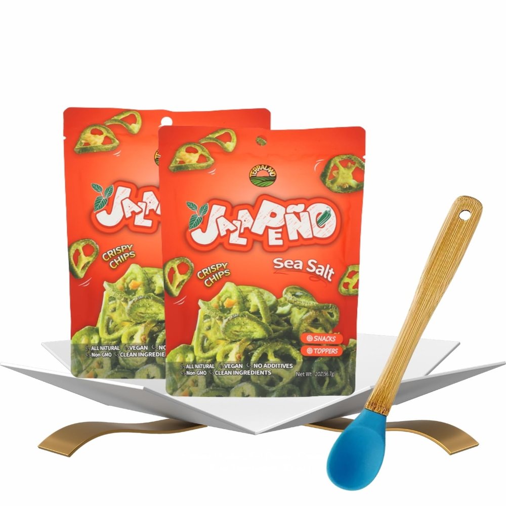 2x Chips Jalapeno Sea Salt, 2 OZ Bundle with Plastic Bag Clip Kettle Potato Chips Spicy Kettle-Cooked with Sea Salt Crunch and Plastic Bag Clip for Sealing Various Food Bags Gift Set (3 Items)