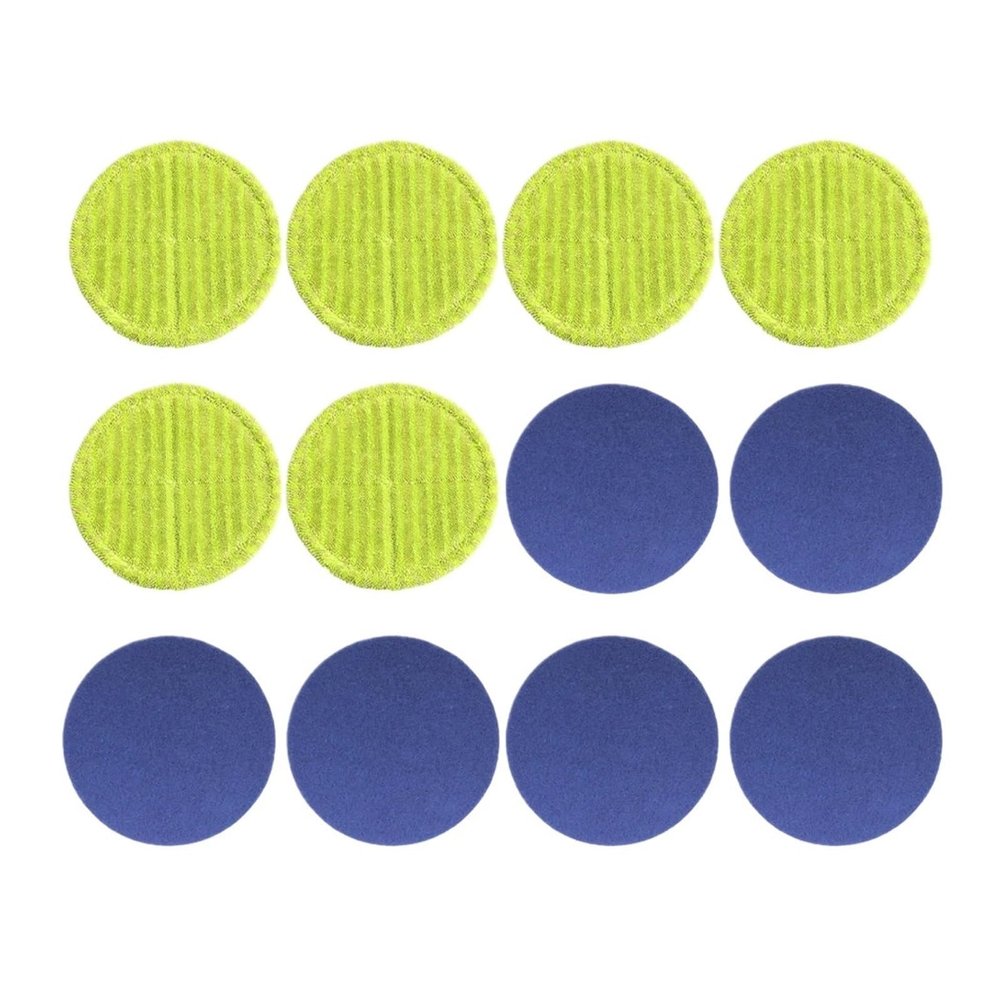 12pcs Round Microfiber Rags Edge 16cm Electric Dry And Wet Usage Mop Cloths Pad Floor Cleaning Replacement Accessories