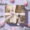 WALL-KNACK 17" X 393" Texture Boho Ivory Brown Leaf Wrapping Paper Gift Wrap Roll for Wedding, Mother's Day, Holiday, Baby Shower, Women Girls Gifts, Birthdays, Bridal Shower and Engagement view 4