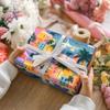 WALL-KNACK 17" X 393" Vibrant Tropical Blue Yellow Palm House Wrapping Paper Gift Wrap Roll for Wedding, Mother's Day, Holiday, Baby Shower, Women Girls Gifts, Birthdays, Bridal Shower and Engagement view 2