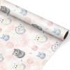 WALL-KNACK 17" X 393" Cute Dreamy Peach Blue Kittens Yarn Wrapping Paper Gift Wrap Roll for Wedding, Mother's Day, Holiday, Baby Shower, Women Girls Gifts, Birthdays, Bridal Shower and Engagement view 1