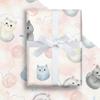 WALL-KNACK 17" X 393" Cute Dreamy Peach Blue Kittens Yarn Wrapping Paper Gift Wrap Roll for Wedding, Mother's Day, Holiday, Baby Shower, Women Girls Gifts, Birthdays, Bridal Shower and Engagement view 3