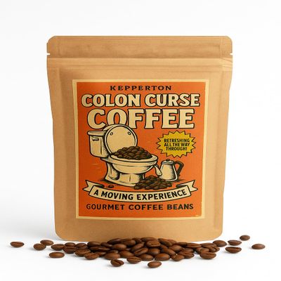 Kepperton Colon Curse Coffee - Medium Roast Gourmet Coffee Beans Funny Gag Gift for Coffee Lovers & Coworkers Adult Stocking Stuffers Potty Humor