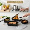 Disposable Meal Prep Food Storage Containers, BPA Free, Leak Resistant, Stackable, Microwave/Dishwasher/Freezer Safe, Reusable, Microwave Container with Lid, 150 sets, Rectangle, 24oz view 2