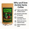 Kepperton Zombie Santa Coffee Lovers Gag Gift Wakes the Dead Inside Premium Medium Roast Beans Funny Horror Holiday Gift for Stockings and Baskets view 2
