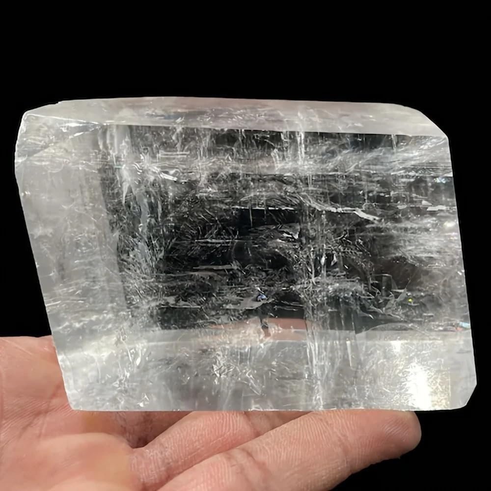 100-150g 1pc White Calcite Cube Raw Crystal Stones Optical Calcite Crystal Quartz for Decoration and Collecti