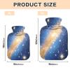 Blue and Gold Romantic Starry Universe hot Waterbottle with Soft Cover, 2L hot Water Bag for Menstrual Cramps, Neck and Shoulder Pain Relief, Pain Relief view 3