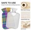 Mardi Gras Plaid Hot Water Bottle with Cover 2 L 12 Inch Winter Hot Water Bag for Menstrual Cramps Shoulder and Neck Pain Relief Heating Pad Feet Warmers Hot Compress view 3