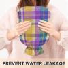 Mardi Gras Plaid Hot Water Bottle with Cover 2 L 12 Inch Winter Hot Water Bag for Menstrual Cramps Shoulder and Neck Pain Relief Heating Pad Feet Warmers Hot Compress view 4