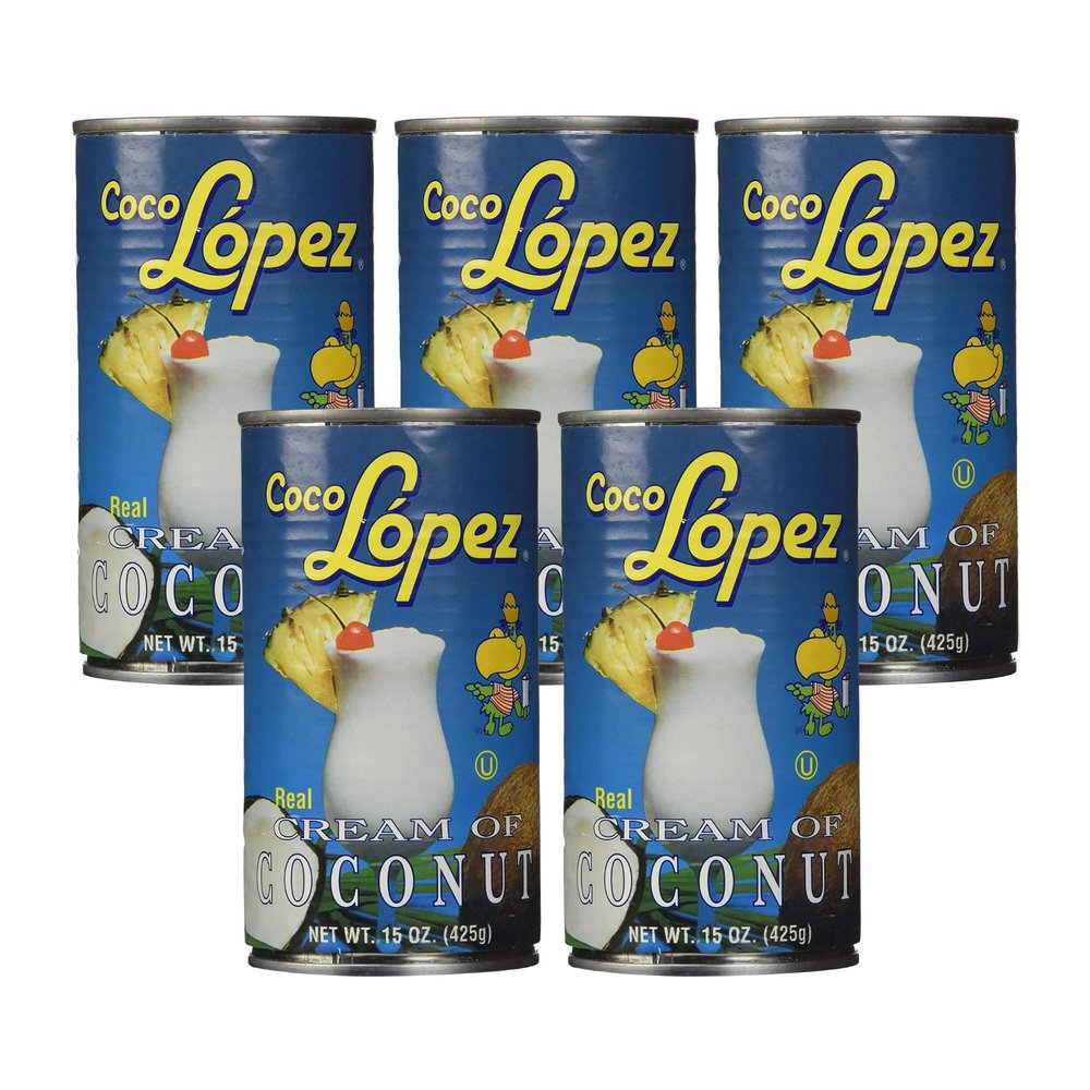Cream of Coconut 15 oz Can | Made from Sun-Ripened Caribbean Coconuts | Perfect for Pia Coladas, Smoothies & Tropical Drinks (Pack of 5)