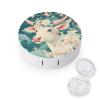 Beautiful White Cow Contact Lens Case Box Holder Portable Eye Contacts Travel Kit with Mirror view 1