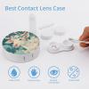 Beautiful White Cow Contact Lens Case Box Holder Portable Eye Contacts Travel Kit with Mirror view 3