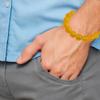 12mm Crystal Beaded Bracelet for Men & Women Natural Gemstone Healing Bracelet, Adjustable Stretch Bracelet for Protection, Energy, & Gift Collectible Jewelry (African Bloodstone)(Yellow Agate) view 3